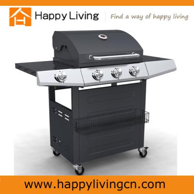 China Happy Living Charcoal+gas Adjustable Height Combination Barbecue Grill For Outdoor Use for sale