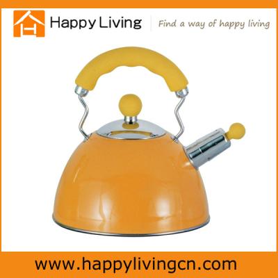 China Sustainable Mirror Polishing Yellow Colored Stainless Steel Tea Kettle for sale