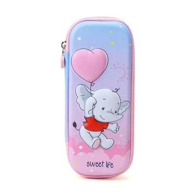 China Schools & Offices OEM ODM EVA Stationery Protective Silicon Pink Kids Pencil Case With Zipper for sale