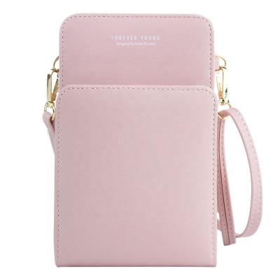 China Waterproof Women's Small Cell Phone Genuine Leather Cross Wallet Purse - Body Shoulder Pocket Bag for sale