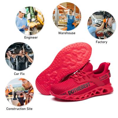 China Breathable Lightweight Soft Construction Sports Men Toe Anti Puncture Anti Smash Steel Wearable Wearable Work Safety Shoes for sale