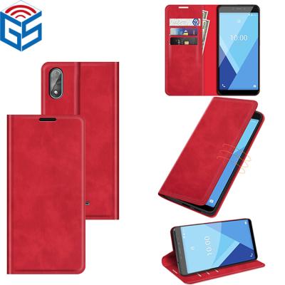 China Red Silky Feeling Flip Cover Case For Wiko Leather Magnetic Sunny Y51 5 Lite Mobile Phone Case for sale