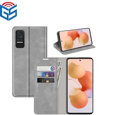 China Gray Silky Magnetic Wallet Leather shockproof Flip Phone Cover Case For Xiaomi Civi 5G for sale