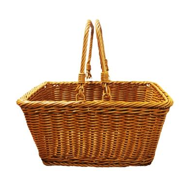 China Sustainable Hot Selling Outdoor Rattan Fruit and Vegetable Egg Basket Picnic Storage Picnic Basket for sale