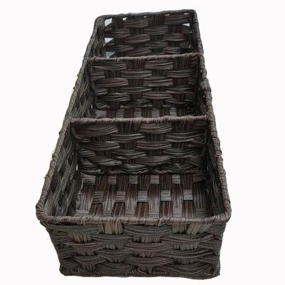 China Sustainable Professional Compartment Table Top Woven Storage Plastic Portable Plastic Basket for sale