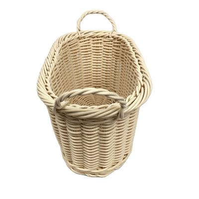 China Sustainable Retro Style Woven Storage Basket Eco-Friendly Vegetable Fruit Snack Storage Basket for sale