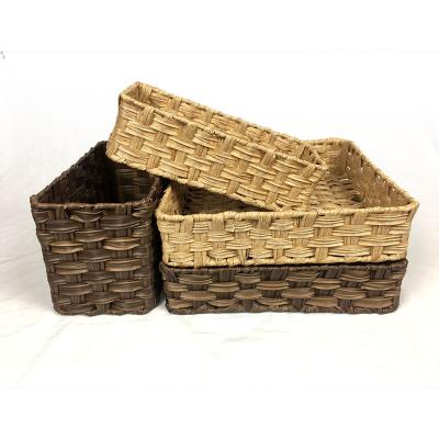 China Sustainable New Type Home Furnishing Show Color-changing Rectangular Rattan Fashion Rattan Basket Basket for sale