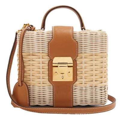 China New type high quality ladies summer travel bag outdoor portable rattan diagonal bag for sale