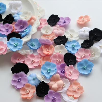 China 3D Stamen 3.5 Cm DIY Flowers DIY Multicolor Clothing Headwear Flower Accessories for sale