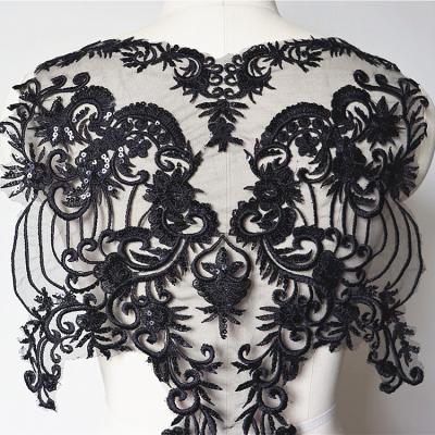 China Other Elegant Dress Flower Stickers Wedding Lace Embroidered Flower Applique for sale