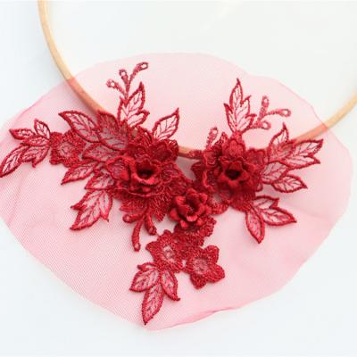 China 3D Embroidery 3D Lace Flowers DIY Multicolor Three-Dimensional Clothing Patch Lace Applique for sale