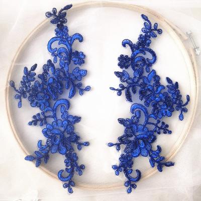 China Multicolor Wedding Dress Veil DIY Flower Lace Border 3D Embroidery Accessories Mirror Flower Sewing Patch for sale