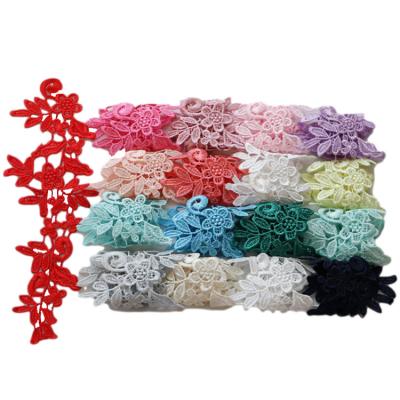 China High quality water soluble handmade multicolor lace reflected flowers apparel headwear accessories flowers for sale