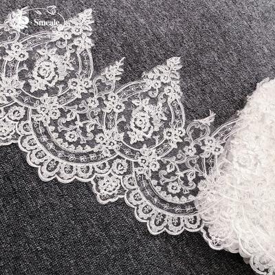 China Handmade Bridal Dress Lace Fabric Lace Curtain Table Cloth Apparel Accessories Bridal Lace Trim Wedding DIY for sale