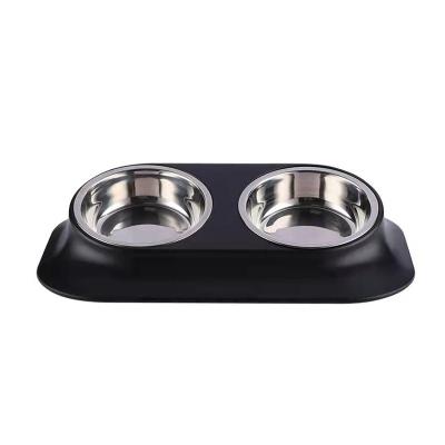 China Wholesale Stainless Steel Dog Food and Water Bowl Slotted Breed Design Bowl Viable Non Slip Pet Hot Bowl Non Slip for sale