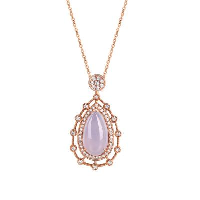 China Purple Gold Diamond Emerald Pendant 18k Diamond Emerald Pendant Purple 18k Gold Fashion High Quality Trendy for sale