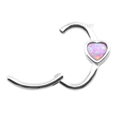 China FASHIONABLE Titanium Hinged Nose Ring Clicker Body Piercing Jewelry from Ring Heart Shaped Hinged Segment Ring for sale