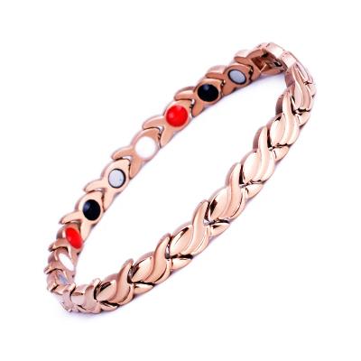 China FASHIONABLE Stain Stainless Steel Titanium Steel Bracelet Jewelry Diamond Magnet Couple Bracelet Popular Jewelry for sale