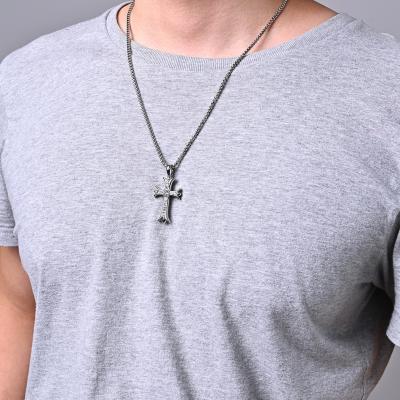 China FASHIONABLE High Quality 316L Stainless Steel Mult CZ Cross Designed Pendant Necklace for sale