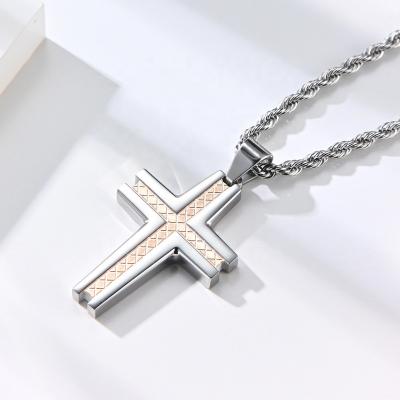 China TRENDY Stainless Steel Cross Pendant Designed Mens Fashion Necklace for sale