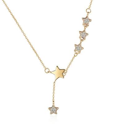 China Stylish Elegant Star Designed Pendant Zircon Women Necklace Fashion Jewelry for sale