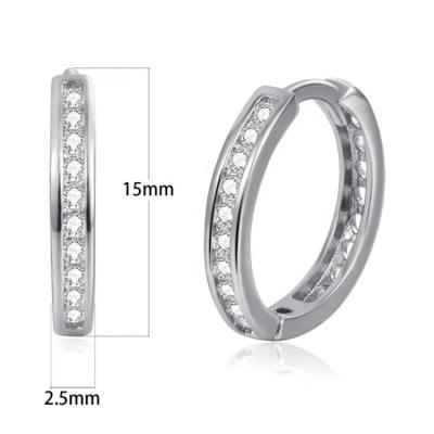 China TRENDY Gold Plated Fashion Brass Bezel Set CZ Square Circle Earring Ear Jewelry for sale