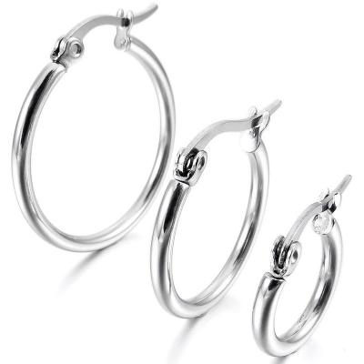 China FASHIONABLE Ultra Thin Circle Earrings Plated Colors Rounded Jewelry For Woman Surgical Steel for sale