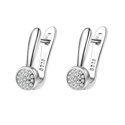 China Newest FASHIONABLE S925 Silver Bezel Set Mult CZ Circle Earring Fashion Stud Earring for sale