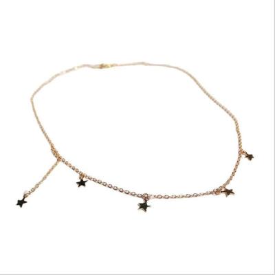 China Cute Silver Five-pointed Design Star 925 Sterling Silver 18K Gold Star Women's Anklets Jewelry for sale