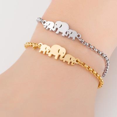 China Casual/Sports Student Jewelry Accessories Ladies Cute Stainless Steel Elephant Bracelet for sale