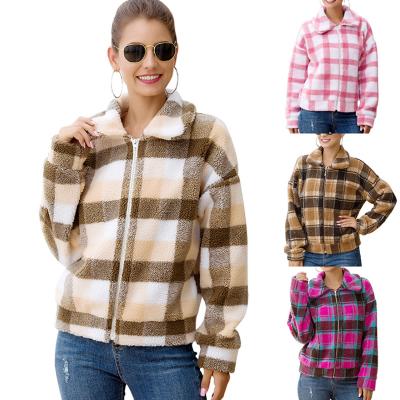 China New Hot Cheap Woolen Plaid Women's Short Plus Size Fashion Coat Jacket For Autumn And Winter for sale