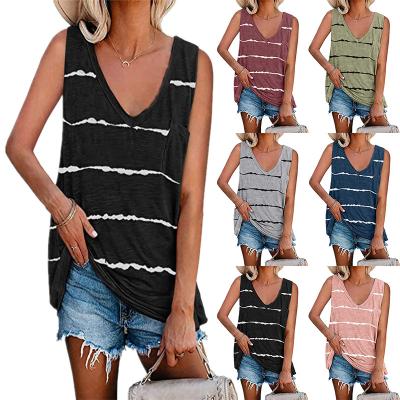 China 2021 Wholesale Fashion QUICK DRY Women's Printed Striped Cheap T-shirt for sale