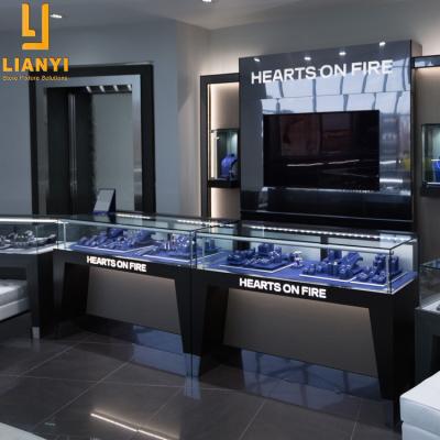 China Modern or Customized LY Store Fixture Industry Solution Jewelry Boutique Display Tables Watch Cabinets Design for sale