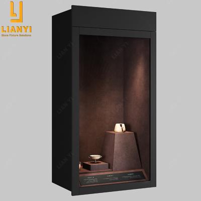 China Modern or Customized Museum Wall Mounted Showcase Recessed Display Cabinet for Retail Store Jewelry Window Display for sale