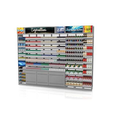 China Morden Commercial Floor Standing Metal Cigarette Display Cabinets for sale