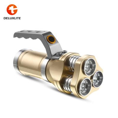 China 3 Flashlights OEM Aluminum Alloy High Light Head Rechargeable Ultra Brightness Tactical Flashlight for sale