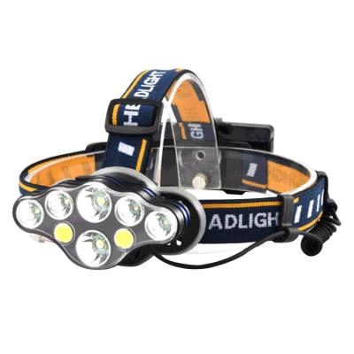 China High Brightness 8 Led Headlight 5000 Super Bright Rechargeable Lumen Most Powerful Head Lights OEM Faro Recargable for sale