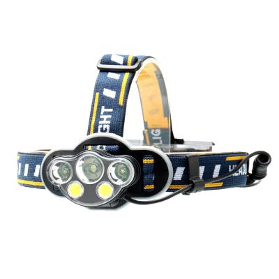 China High Brightness 5 Led Headlight 5000 Super Bright Rechargeable Lumen Most Powerful Head Lights OEM Faro Recargable for sale