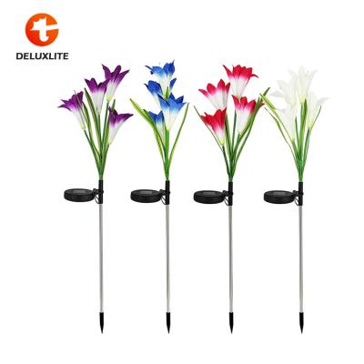 China Other Holiday Christmas Solar Powered Outdoor Waterproof LED Solar Decoration Lights Lily Flower Lights for sale