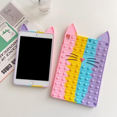 China For iPad Mini 7.9 10.2 10.9 inch Silicone Shockproof Bumpy Person Push Back Cover Toy Bubble Case For iPad Case for sale