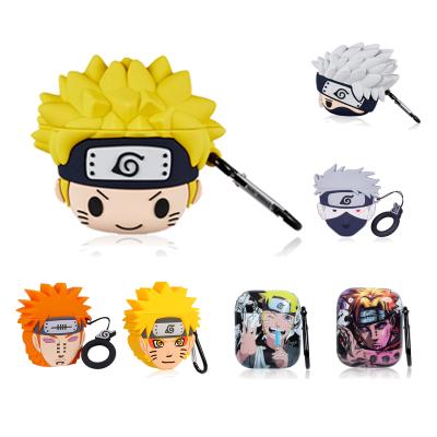 China New Protective 3D Silicone Case Naruto Khaki Cartoon Anime Headphone Accessories Cute 3D Silicone Case For Airpods Case 1/2 for sale