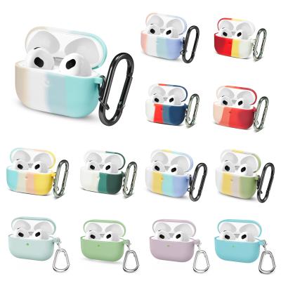 China 3D Silicone Case Silicone For Airpods 2 Colorful Luxury Rainbow Designers Earphone Cover Earbuds Head Chain Protector For Airpods Case for sale