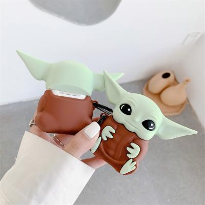 China Silicone Case Baby Yoda Case For Airpods 3D Cartoon Silicone Shockproof Earphone Case Protective Filling Cover For Airpods Generation 2 for sale