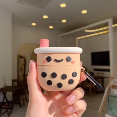 China Hot Boba Tea Design PVC Case Cartoon Case Silicone Earphone Wireless Protective Case Portable Earphone for sale