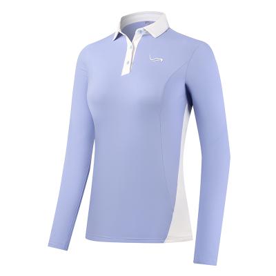 China Anti-wrinkle Women's Long Sleeve POLO Top T-shirt Stretch Sport Golf Wear For Women for sale