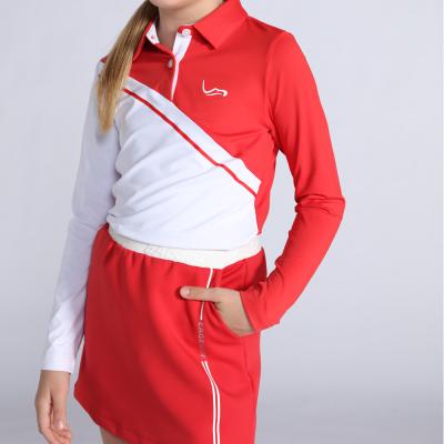 China Anti-wrinkle Women's Long Sleeve POLO Top T-shirt Stretch Sport Golf Wear For Women for sale