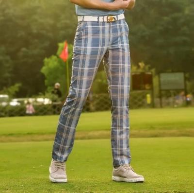 China Factory direct fashion anti-static lattice men's golf pants for sale