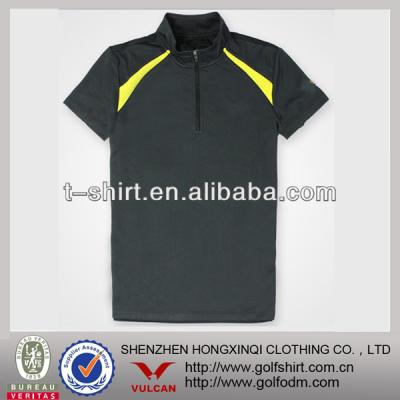 China 100% Polyester Dry Fit Anti-pilling Microfiber Golf Wicking Shirt With Zipper for sale