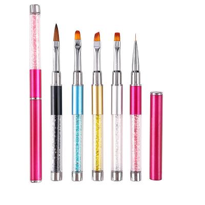 China Nail Art Brush Set 5pc Nail Art Acrylic Manicure Gel Brush Set Nylon Nail Paint Brush Set Nail Art Brush Set for sale