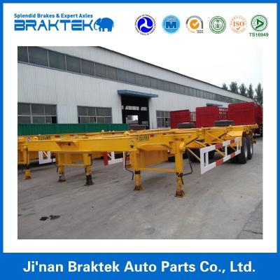 China 20ft And 40ft Flat Bed Container Truck Trailer 2 Axles for sale